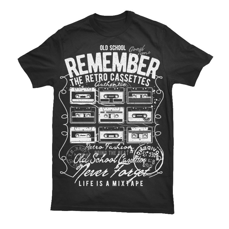 Cassettes tshirt designs for merch by amazon