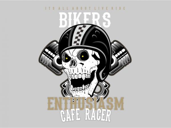 Enthusiasm cafe racer vector t-shirt design template