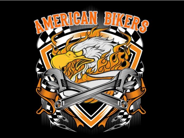 Eagle biker vector t-shirt design template