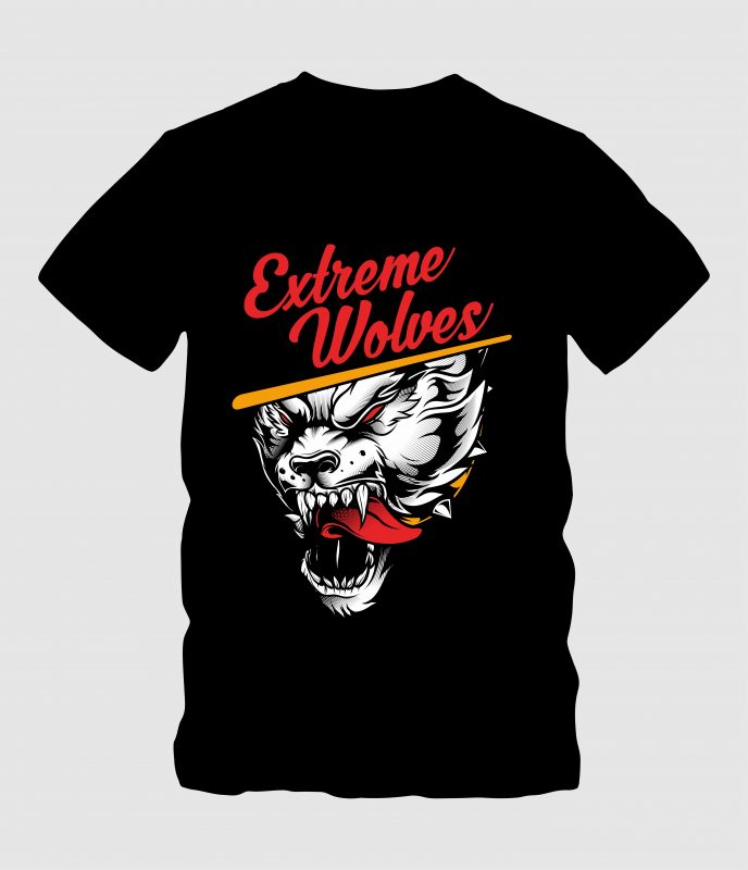 Extreme Wolves buy t shirt design