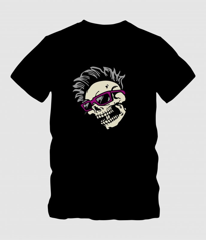 Eyeglasses Skull t-shirt designs for merch by amazon