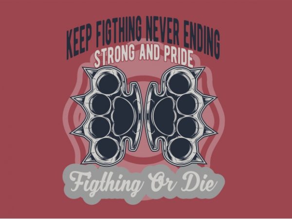 Knuckle fight tshirt design for sale