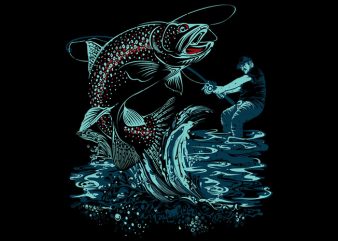 Fish on t shirt design for sale