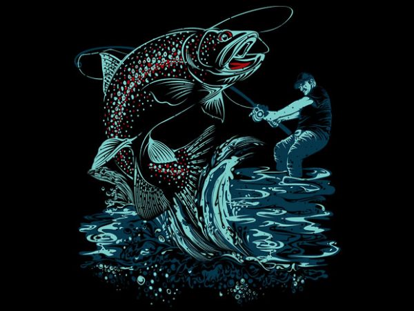 Fish on t shirt design for sale