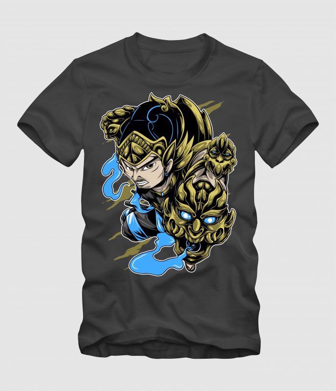 Gatot Kaca Hero t shirt designs for printful