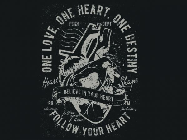 Heart t shirt design for sale