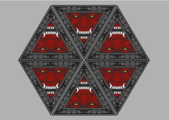 Hexagon Devil t shirt design to buy
