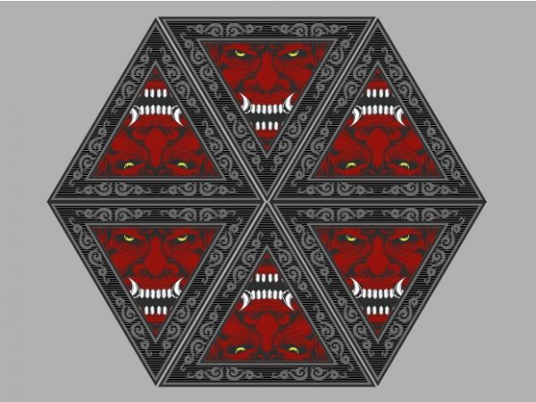 Hexagon devil t shirt design to buy