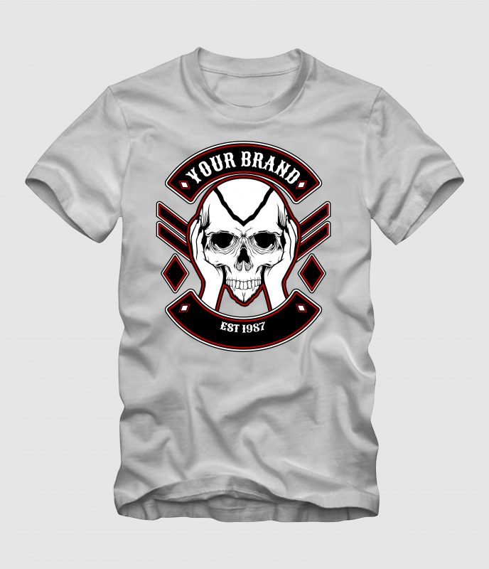 Holding a Skull t shirt designs for sale