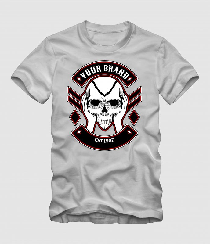 Holding a Skull t shirt designs for sale
