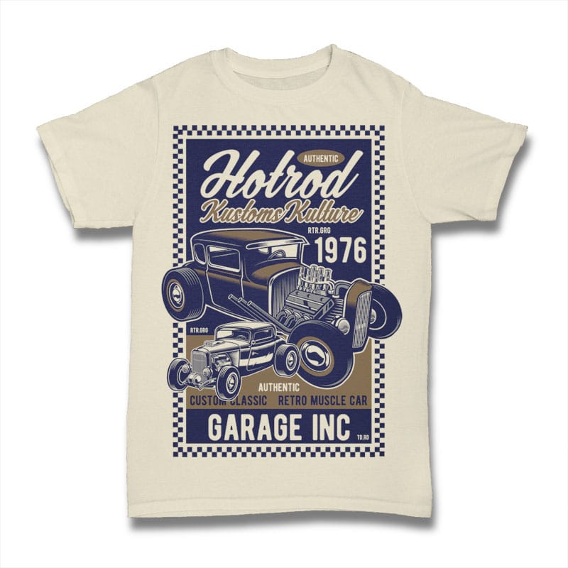 Hot Rod Kustoms Kulture t shirt designs for print on demand