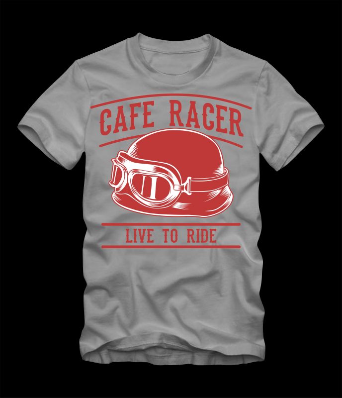 cafe racer retro helmet tshirt factory