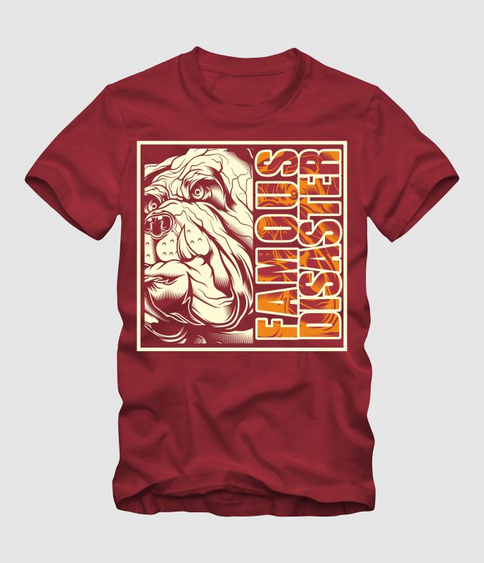 bulldog famous disaster tshirt factory