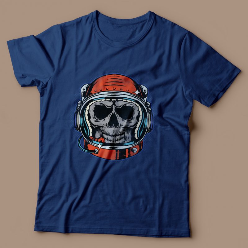 Astronaut skull helmet. Vector T-Shirt Design vector t shirt design