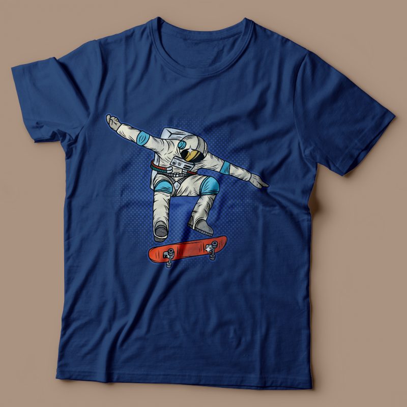 Astronaut on the skateboard. Vector T-Shirt Design vector t shirt design