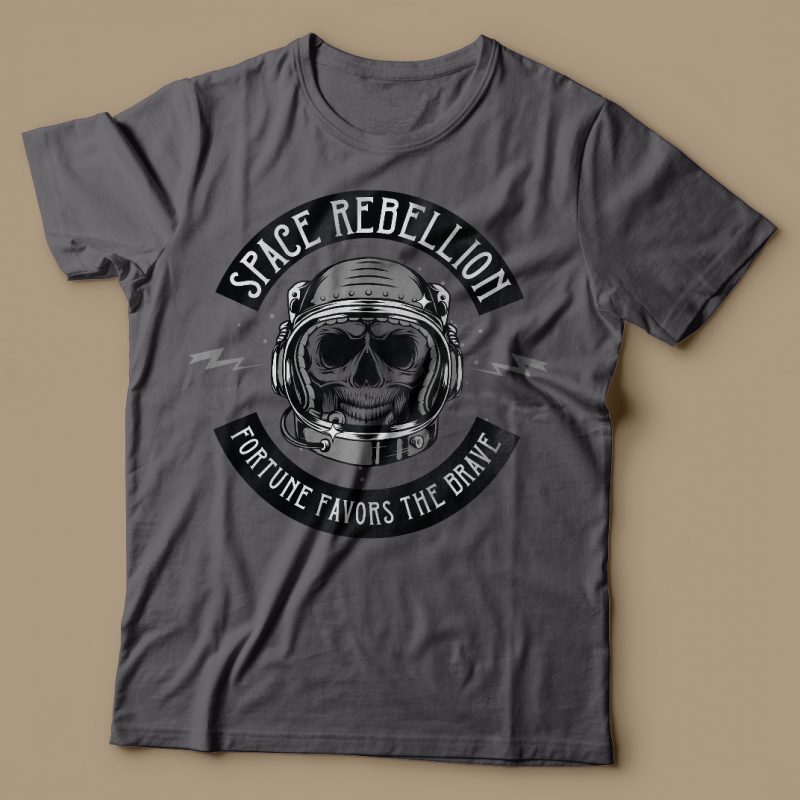 Space rebellion. Vector T-Shirt Design t shirt designs for merch teespring and printful