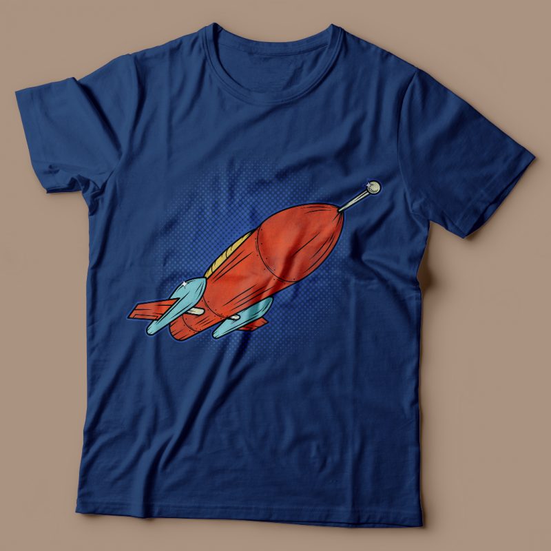 Spaceship. Vector T-Shirt Design t shirt designs for merch teespring and printful