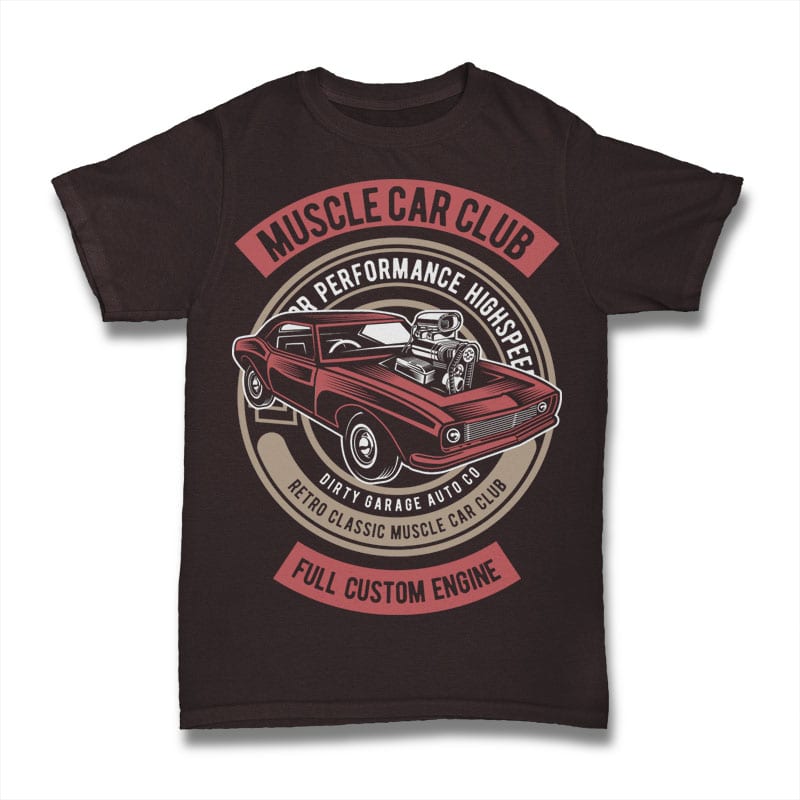 Muscle Car t shirt designs for printful