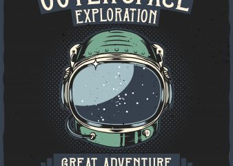 Outer Space Exploration. Vector T-Shirt Design