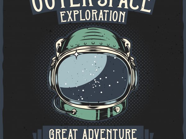 Outer space exploration. vector t-shirt design