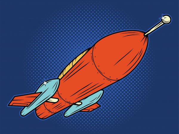 Spaceship. vector t-shirt design