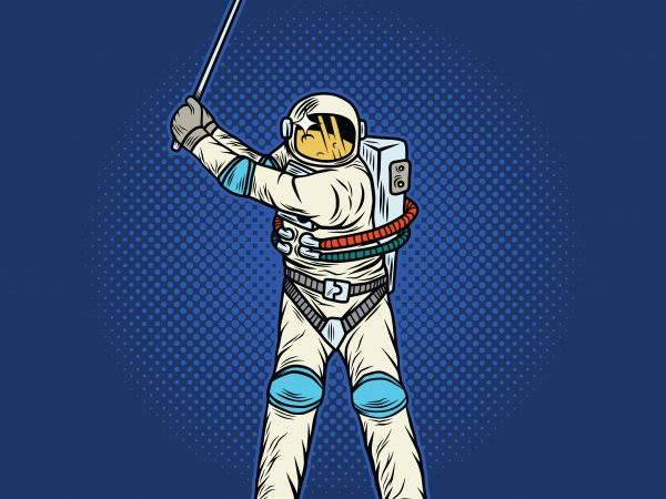 Astronaut playing golf. vector t-shirt design