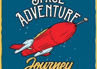 Space adventure. Vector T-Shirt Design