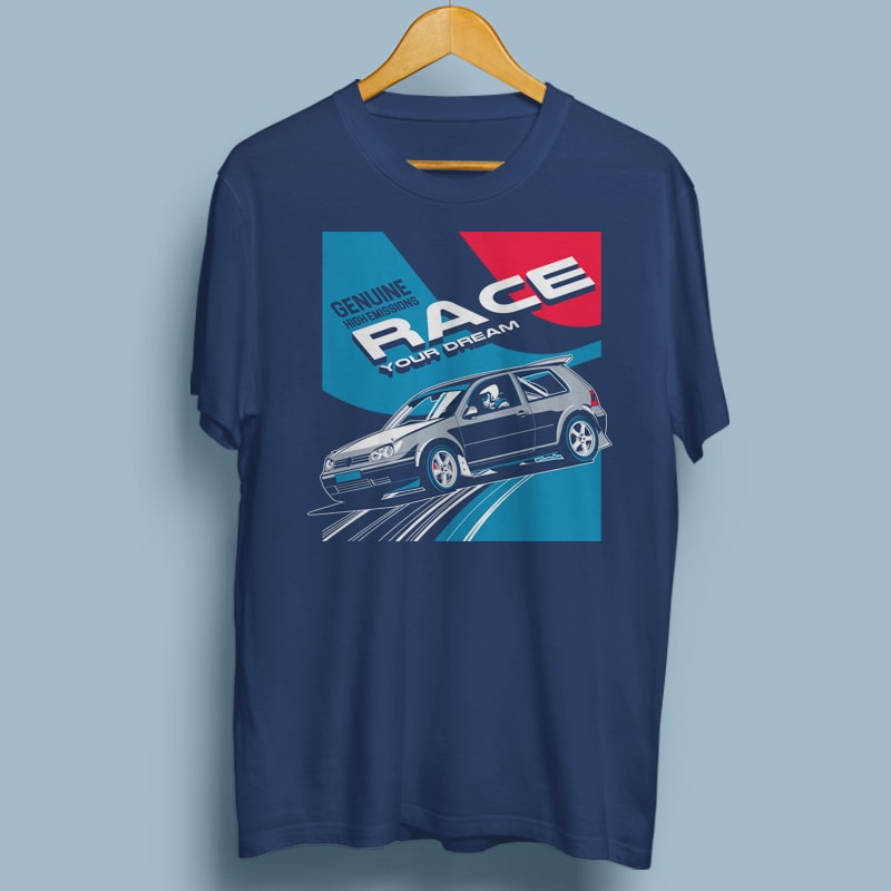 RACE t shirt designs for printify