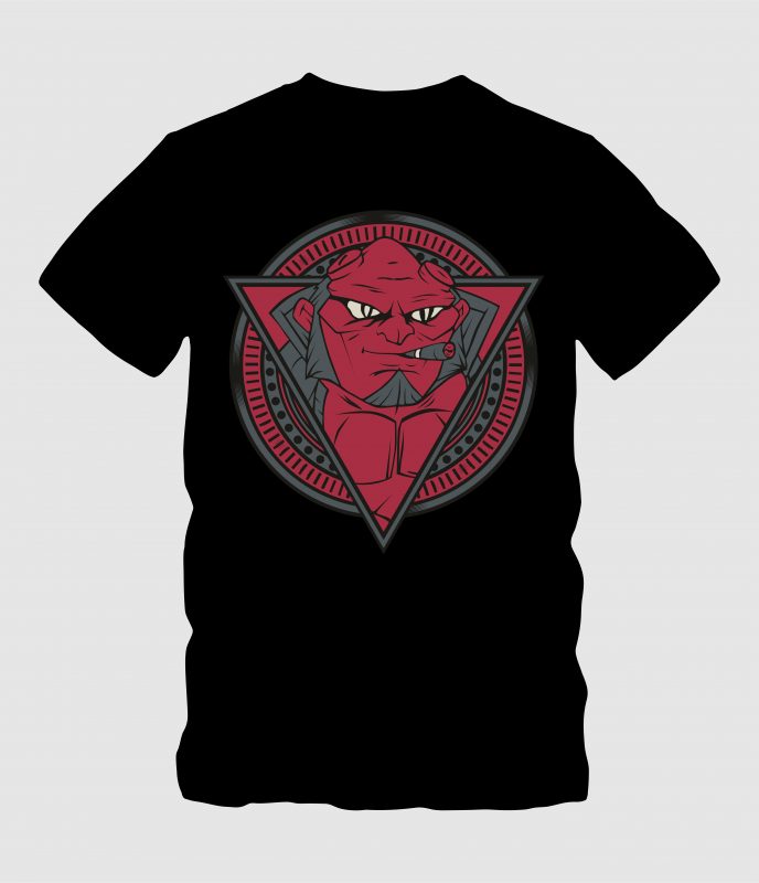 Red Devil Smoking vector shirt designs