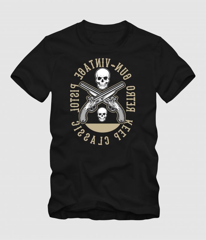 Retro Gun t shirt design png