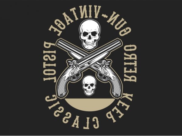 Retro gun print ready vector t shirt design Retro gun print ready vector t shirt design
