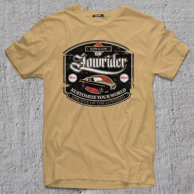 LOWRIDER t shirt designs for printful