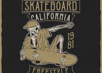 Skateboard Freestyle vector t-shirt design