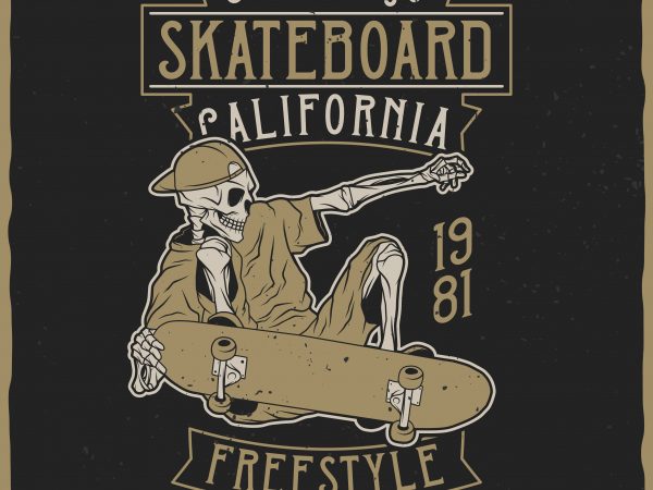 Skateboard freestyle vector t-shirt design