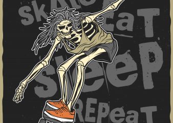 Skate. Eat. Sleep. Repeat. Vector t-shirt design