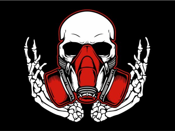 Skull wearing mask tshirt design for sale