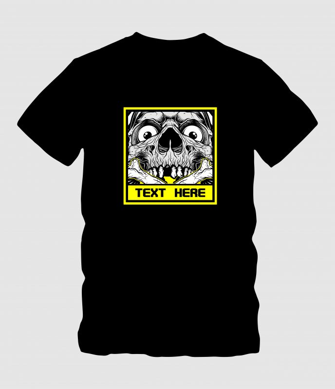 Smiling Skull t shirt design png