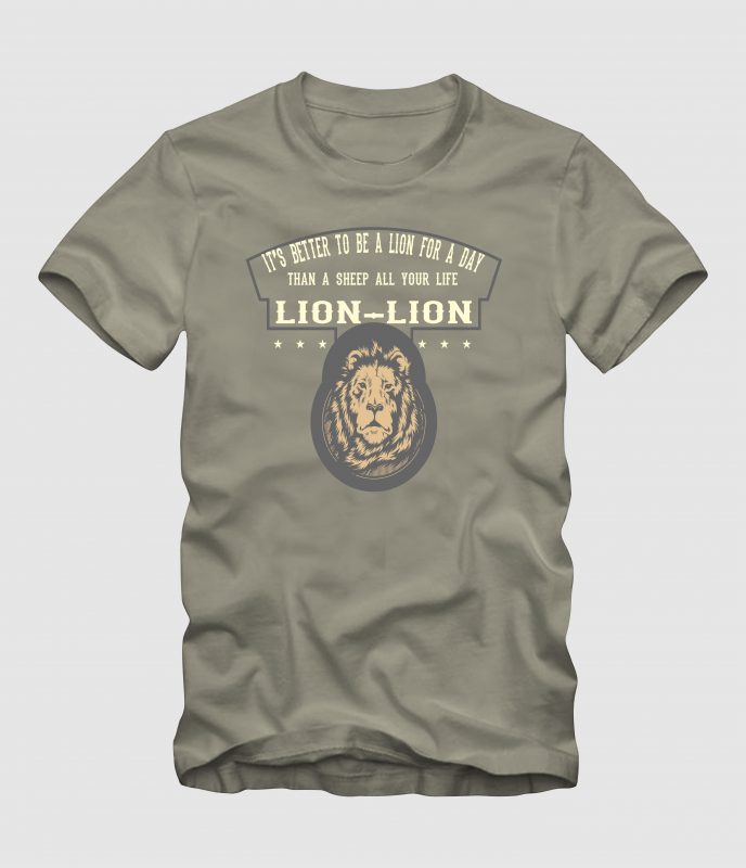 THE LION tshirt designs for merch by amazon