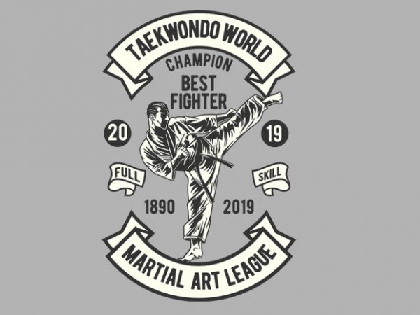 Taekwondo world champion t shirt design for sale