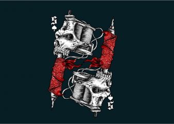 Tattoo Tools Skull t shirt design template