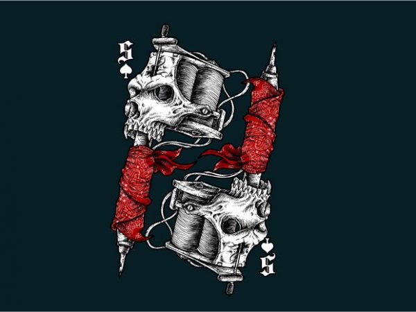 Tattoo tools skull t shirt design template