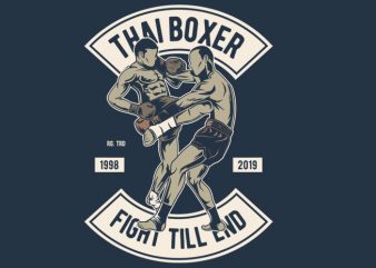 Thai Boxer tshirt design for sale