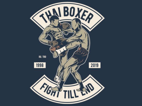 Thai boxer tshirt design for sale
