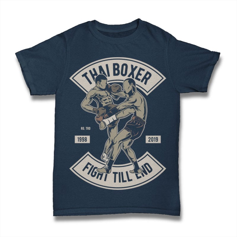 Thai Boxer t shirt design graphic