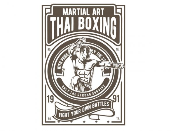 Thai boxing buy t shirt design artwork