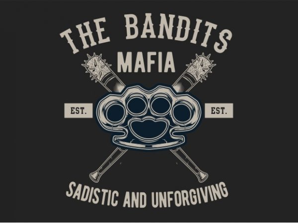 The bandit mafia tshirt design vector