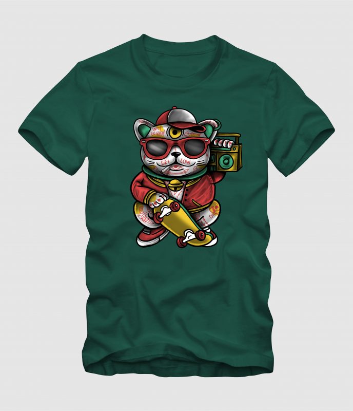 The Lucky Cat t-shirt designs for merch by amazon