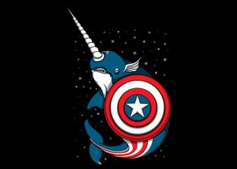 Captain Narwhal buy t shirt design for commercial use