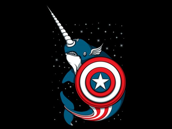 Captain narwhal buy t shirt design for commercial use