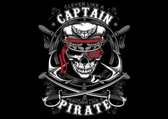 Captain Pirate graphic t-shirt design